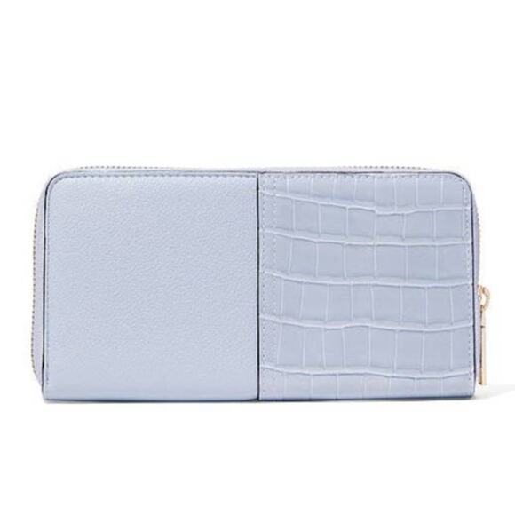 Victoria's Secret The Victoria Wallet Limited Edition Skyflower Blue Croc Pebble - Picture 3 of 10
